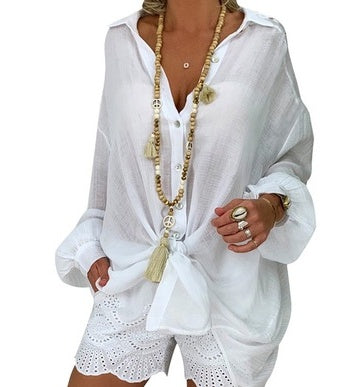 Breezy Summer Loungewear Blouse with Side Pockets