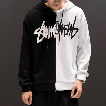 Contrast-Vanguard Statement-Pullover with High-Density Two-Tone Grid & Oversized-Frame