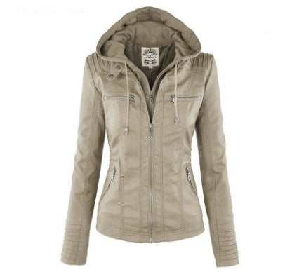 Urban Outlaw Cropped Biker in Soft-Touch Faux-Grain with Detachable Layering