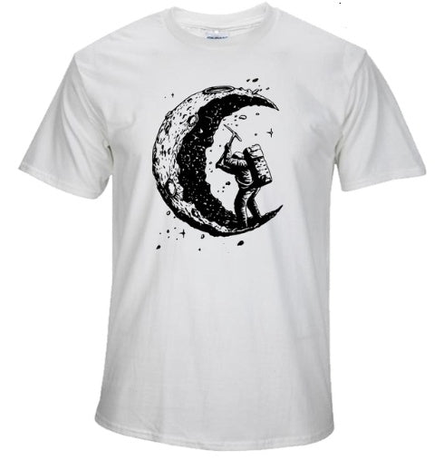 The Lunar-Miner Tee with Architectural Moon-Crest & Urban-Oversize Shell