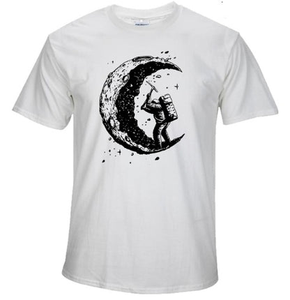 The Lunar-Miner Tee with Architectural Moon-Crest & Urban-Oversize Shell
