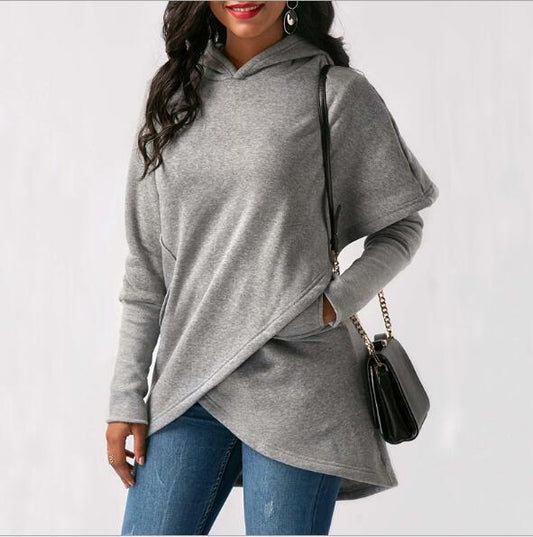 Cipher Shadow Batwing Pullover with Geometric Overlap Detail