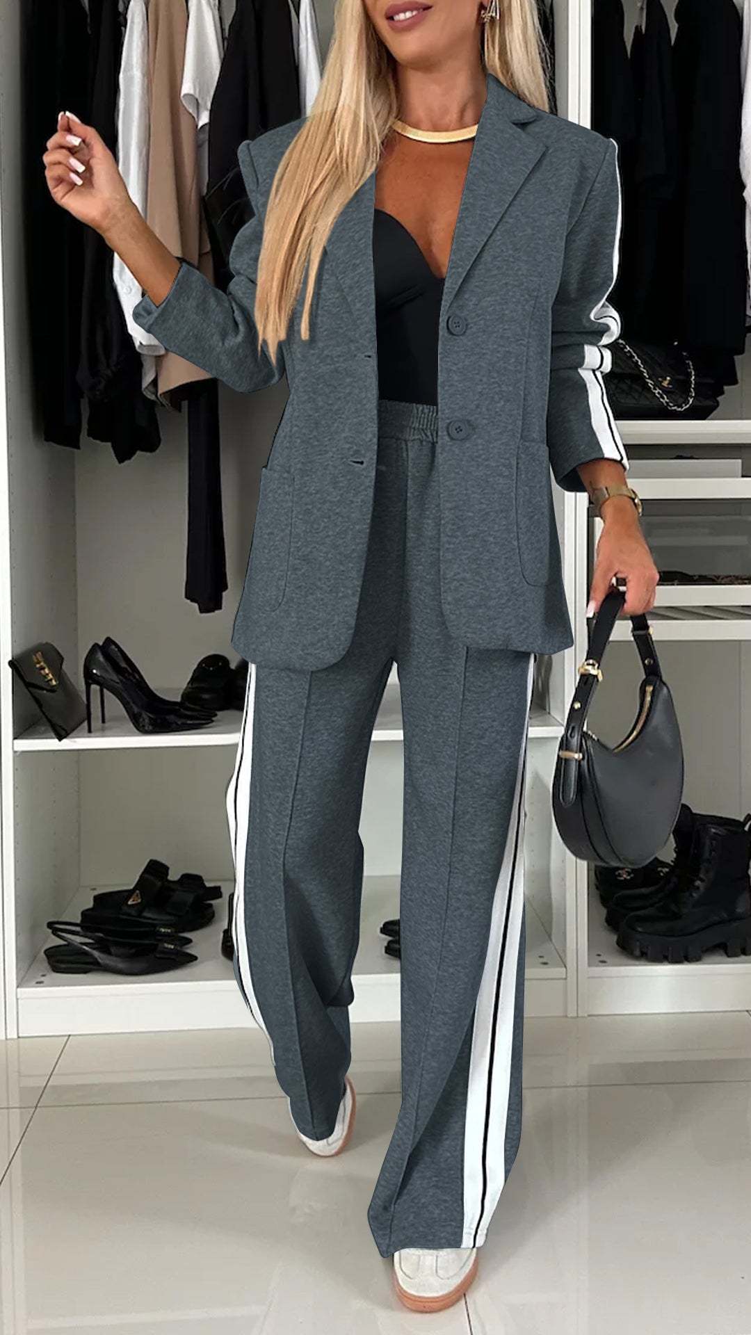 Nordic Sport-Chic Single-Breasted Blazer