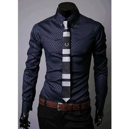 Boardroom-Vanguard Statement-Shirt with High-Contrast Button-Down & Tapered-Frame