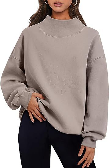 Modern Mock-Neck Oversized Sweatshirt in Premium Thick Fleece