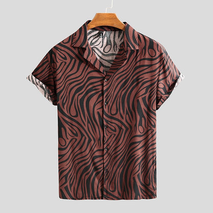 The Striated-Apex" Shirt with Architectural Zebra-Inlay & Urban-Flow Shell