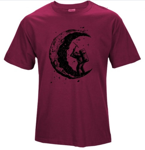 The Lunar-Miner Tee with Architectural Moon-Crest & Urban-Oversize Shell