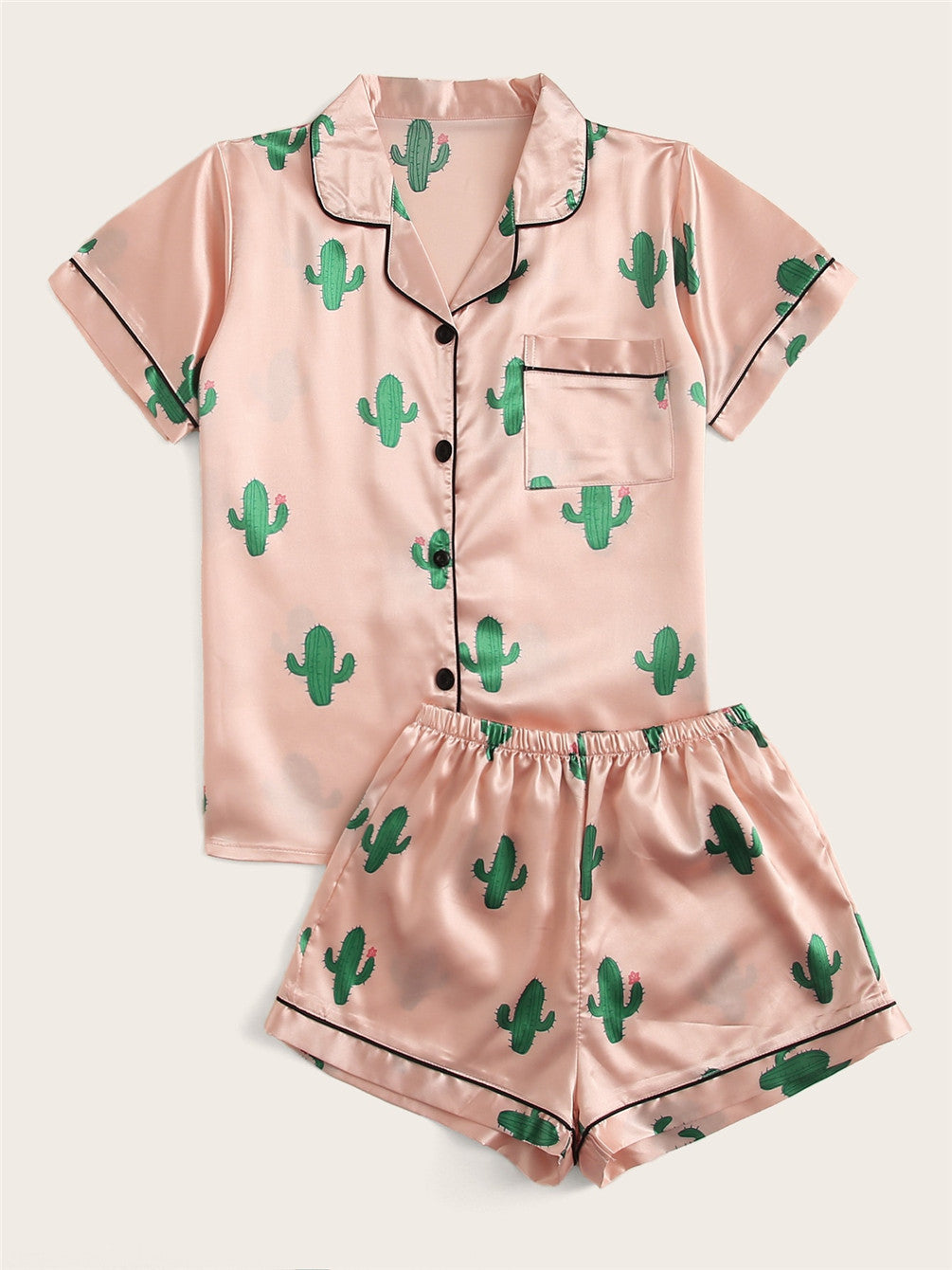 Serene Silk-Satin Short Pajama Set