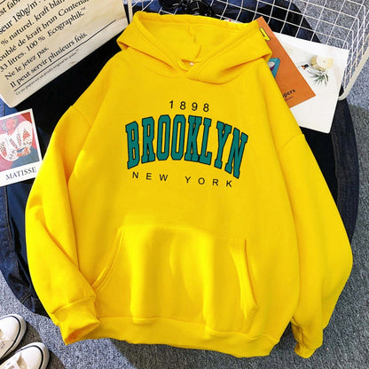 The Brooklyn 1898" Heritage Hoodie with Collegiate Varsity Typography