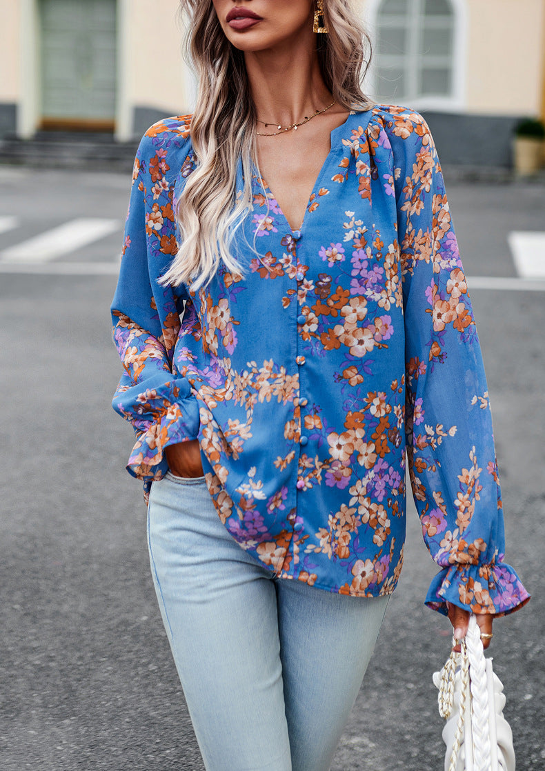 Boho Bloom Flare Sleeve Shirt