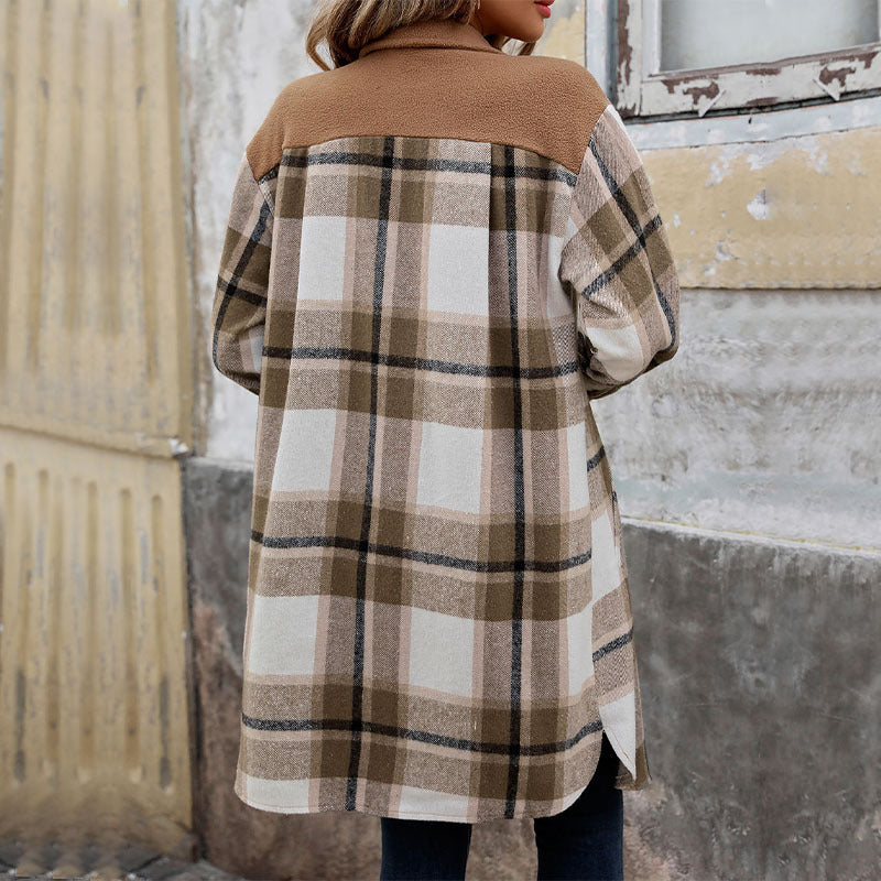 Archival Frontier Trench in Brushed Plaid with Sculptural Flannel Accents