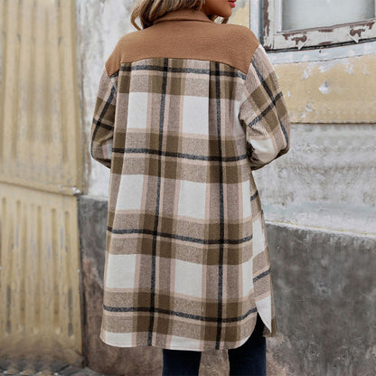 Archival Frontier Trench in Brushed Plaid with Sculptural Flannel Accents