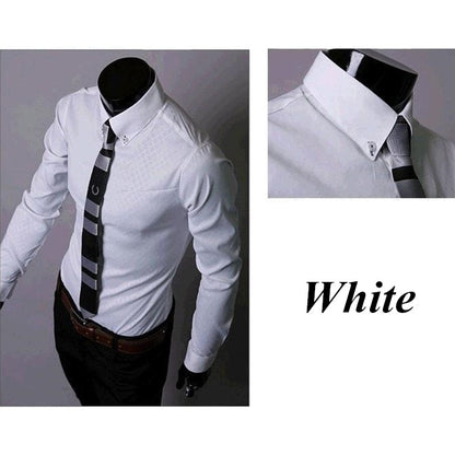 Boardroom-Vanguard Statement-Shirt with High-Contrast Button-Down & Tapered-Frame