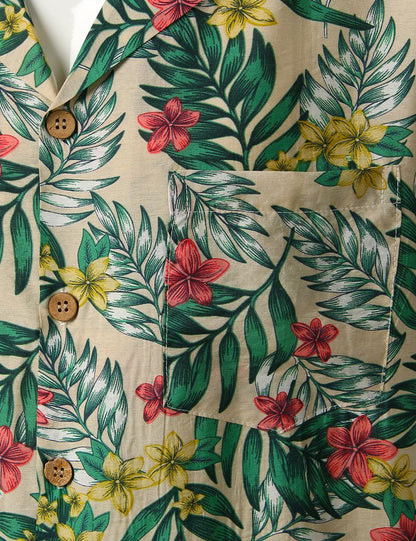The Fern-Mosaic Shirt with Architectural Botanical-Inlay & Urban-Flow Shell