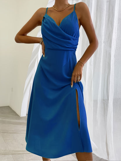 Modern Glamour Sleeveless Slit Dress for Evening Galas