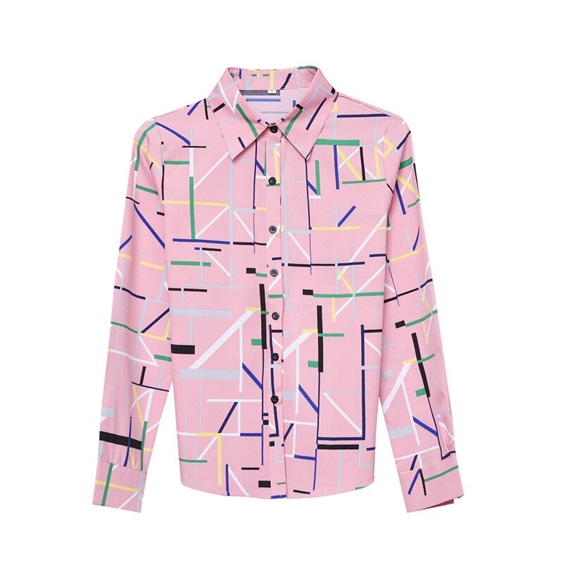 Modern Abstract Pattern Long Sleeve Office Shirt