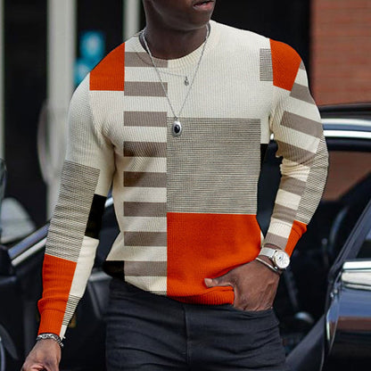 The Ombre-Monolith Waffle-Knit Pullover with Architectural Gradient-Flow