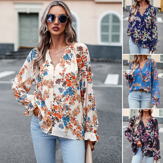 Boho Bloom Flare Sleeve Shirt