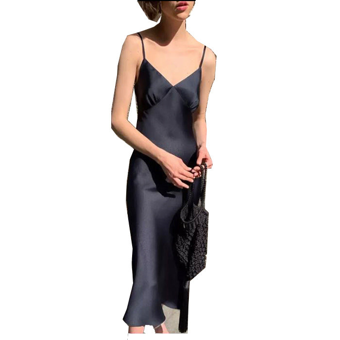Siren Silk-Satin Cowl Neck Slip Dress