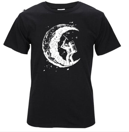 The Lunar-Miner Tee with Architectural Moon-Crest & Urban-Oversize Shell