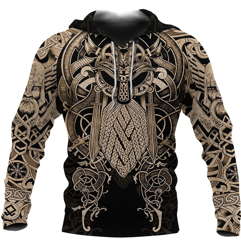 Polynesian-Vanguard Statement-Pullover with High-Density Geometric-Grid & Sculptural Hood