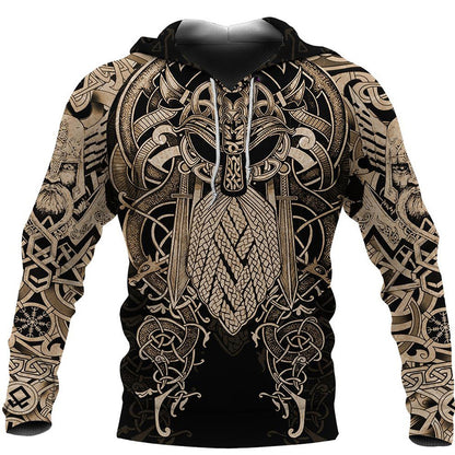 Polynesian-Vanguard Statement-Pullover with High-Density Geometric-Grid & Sculptural Hood