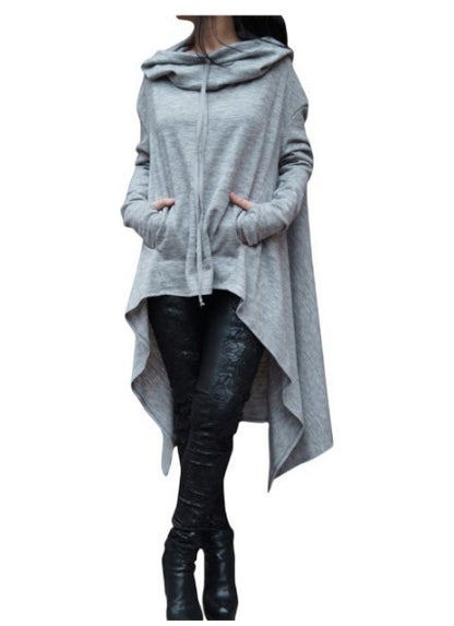 Nebula Shadow Oversized Cape-Pullover with Sculptural Hood Detail