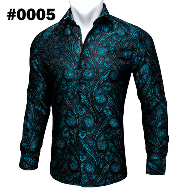 Crescent-Dynasty Dress-Shirt in "High-Lustre" Sateen with Integrated Regal-Print