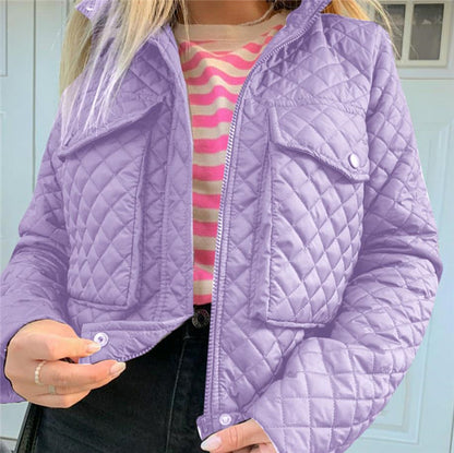 Archival Country-Chic Cropped Puffer in High-Definition Quilt Mesh