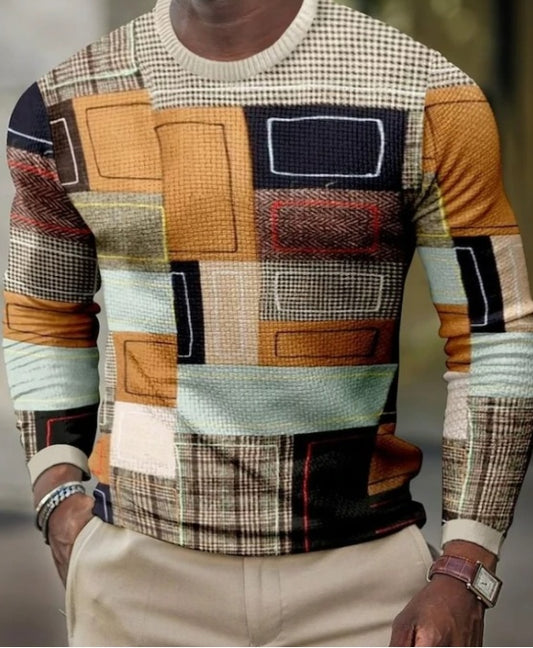 The Ombre-Monolith Waffle-Knit Pullover with Architectural Gradient-Flow