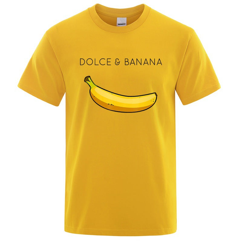 The Dolce-Banana Satirical-Tee with Architectural Pop-Inlay & Urban-Fit Shell