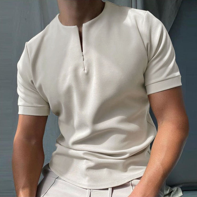 The Tactical-Mosaic Polo with Architectural Silver-Zip & Contrast Stay-Collar