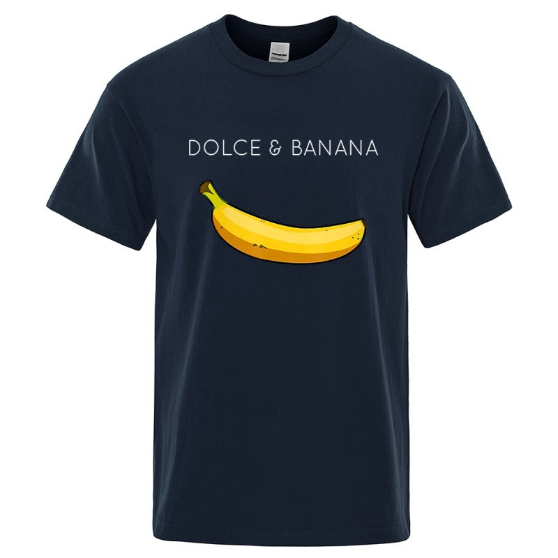 The Dolce-Banana Satirical-Tee with Architectural Pop-Inlay & Urban-Fit Shell