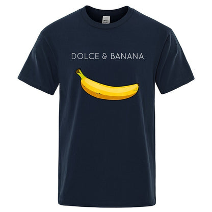 The Dolce-Banana Satirical-Tee with Architectural Pop-Inlay & Urban-Fit Shell