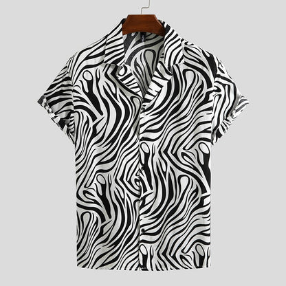The Striated-Apex" Shirt with Architectural Zebra-Inlay & Urban-Flow Shell