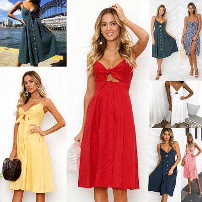 Modern Boho A-Line Midi Dress for Sunny Getaways