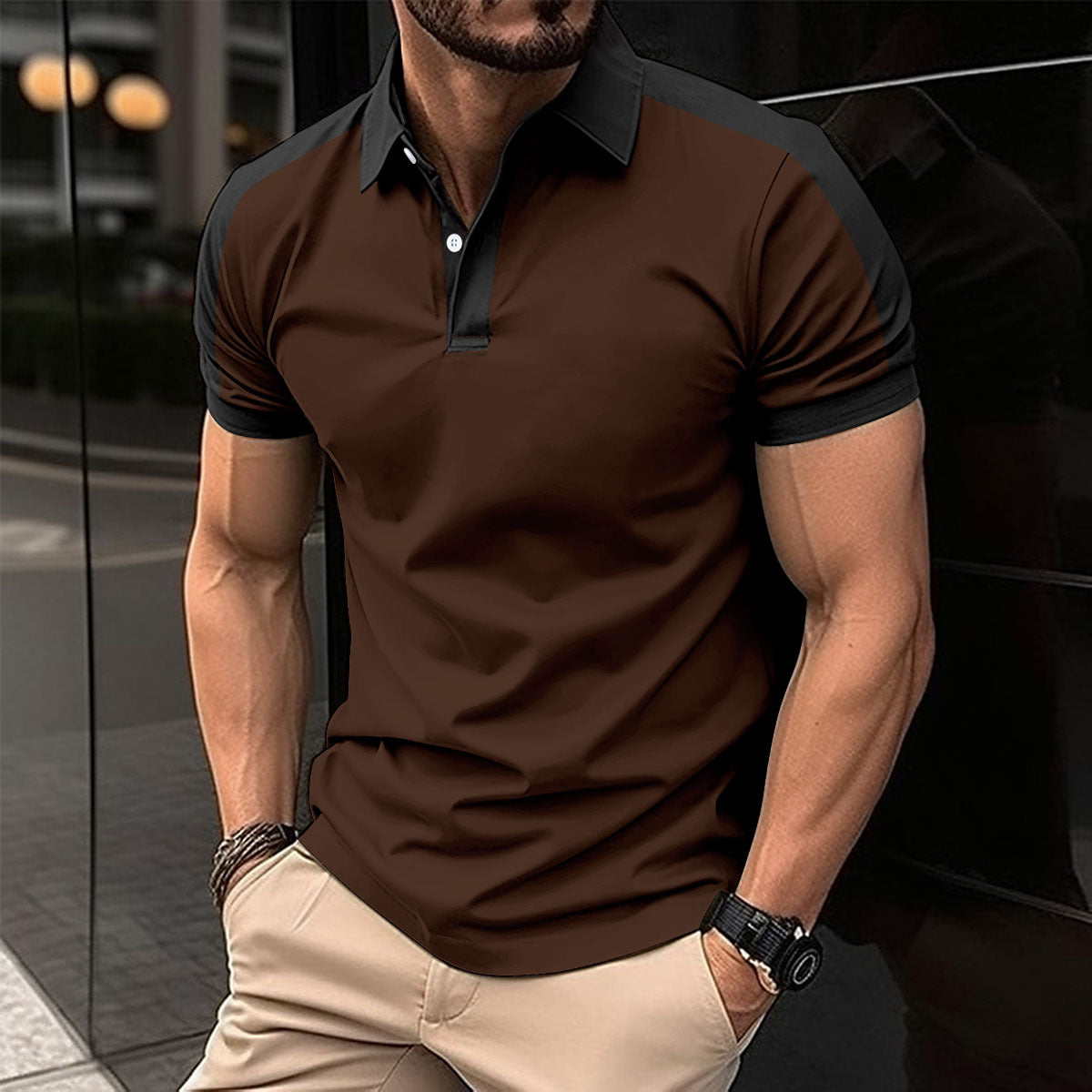 Premium Contrast Polo Shirt | Men’s Modern Slim Fit Top
