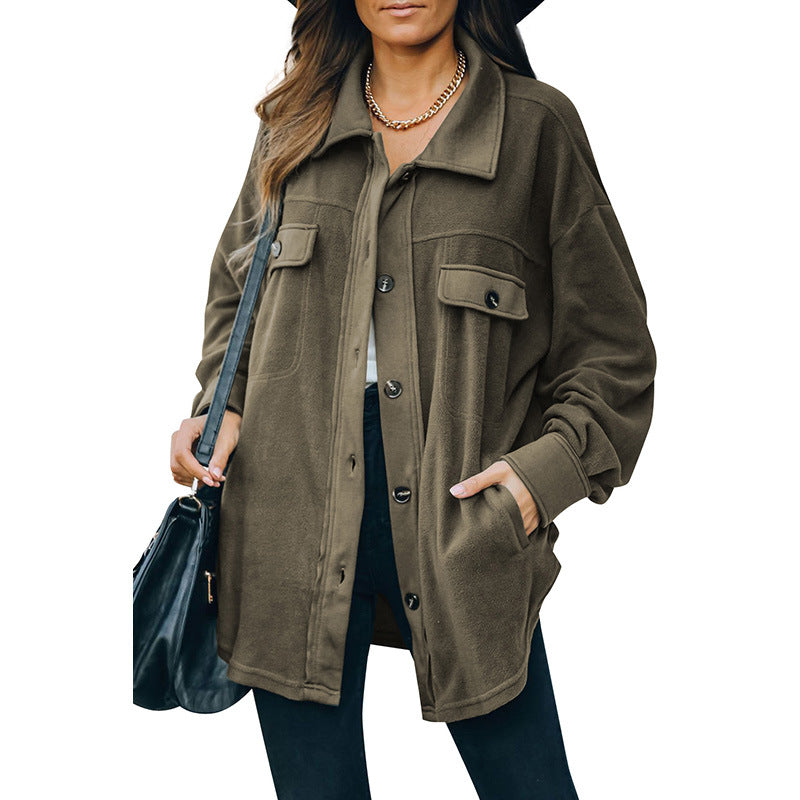 The Nomad" Brushed-Fleece Shacket with Architectural Utility Details