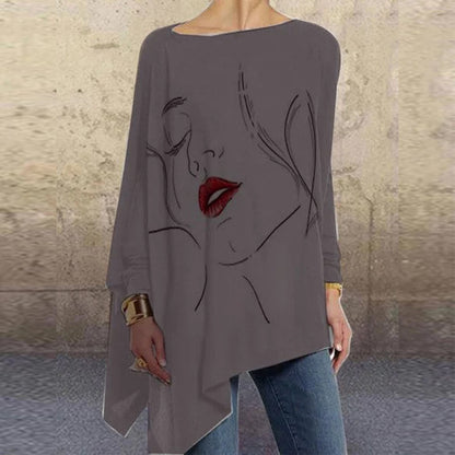 Midnight Muse Line-Art Asymmetric Top