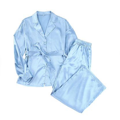 Azure-Serenity Lounge-Suit with High-Drape Silk-Finish & Architectural Lapels