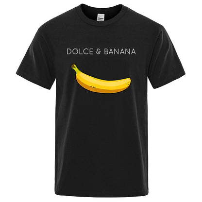 The Dolce-Banana Satirical-Tee with Architectural Pop-Inlay & Urban-Fit Shell