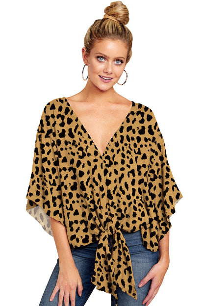 Sultry Batwing Sleeve Tunic with Front Tie Accent
