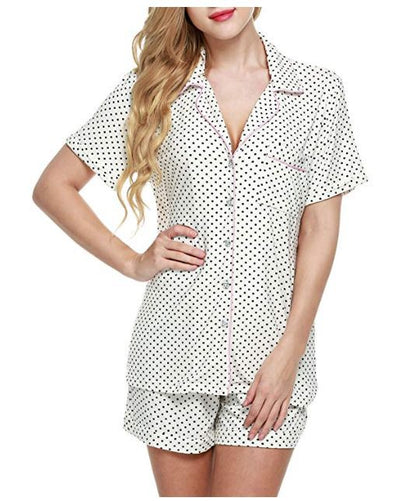 Aria Vintage-Print Short Pajama Suit