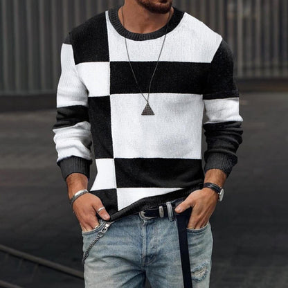 The Ombre-Monolith Waffle-Knit Pullover with Architectural Gradient-Flow
