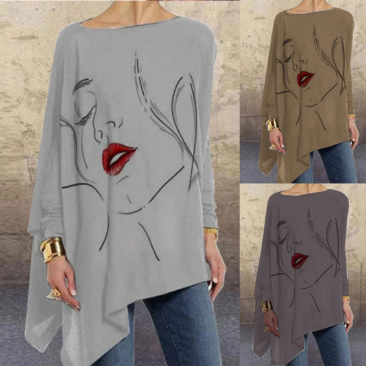 Midnight Muse Line-Art Asymmetric Top