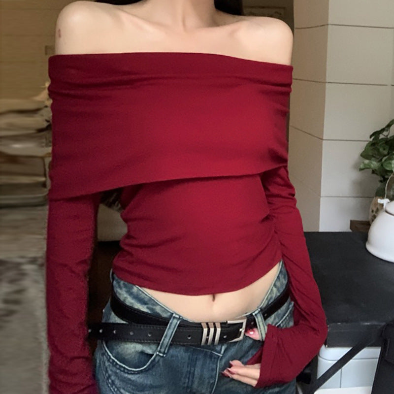Midnight Muse Off-Shoulder Draped Top