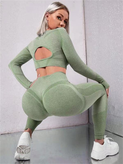Luna Heart-Cutout Seamless Gym Set