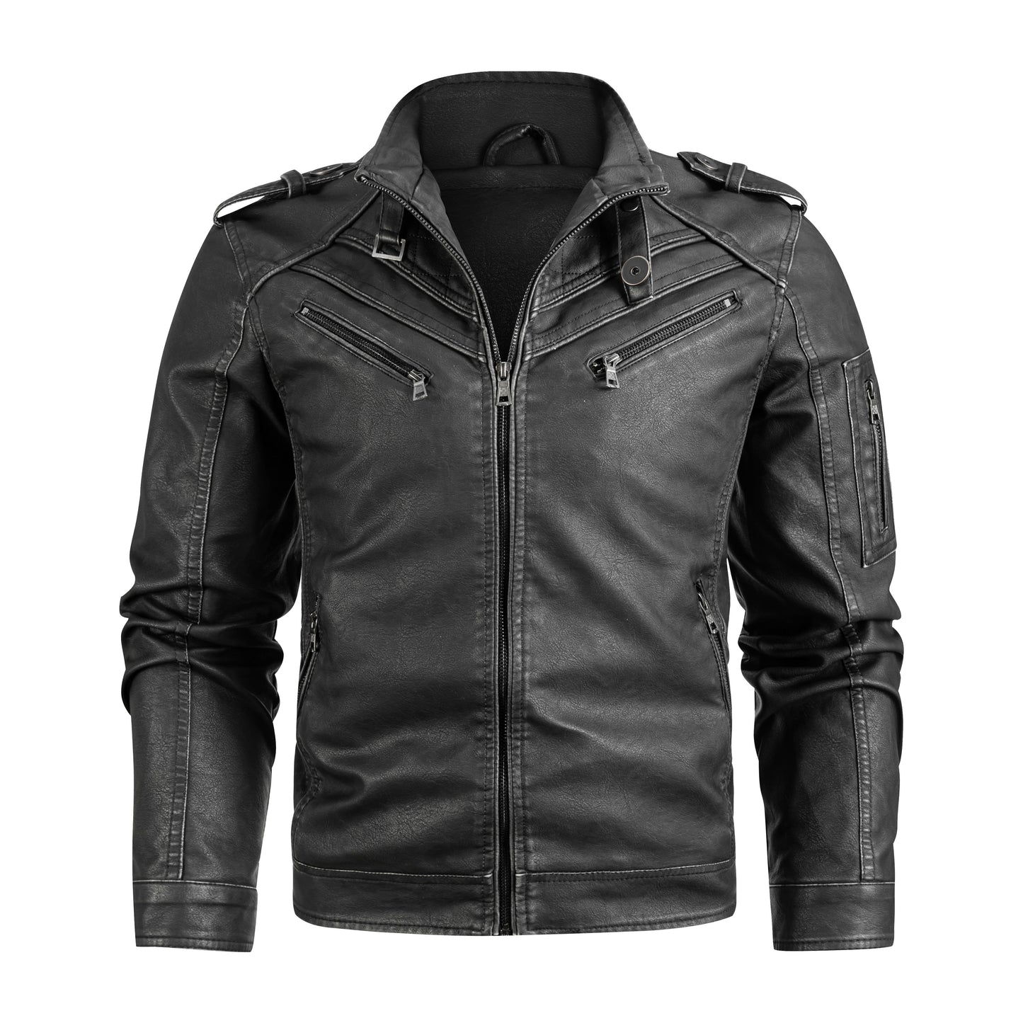 Vanguard-Biker Statement-Outerwear with High-Density Tactical-Paneling & Sculptural Collar