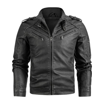 Vanguard-Biker Statement-Outerwear with High-Density Tactical-Paneling & Sculptural Collar