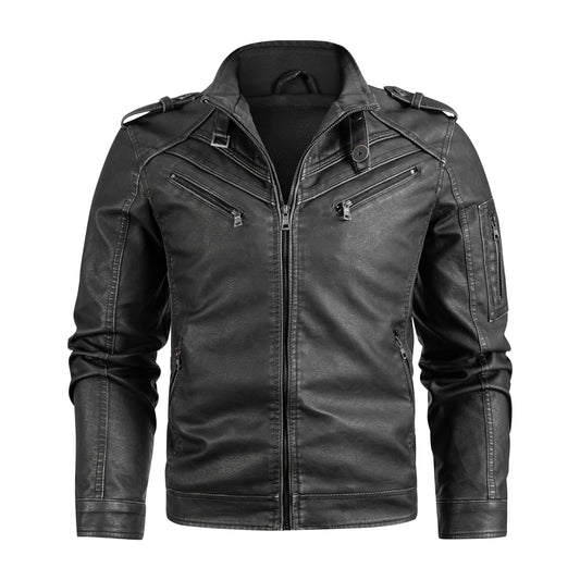 Vanguard-Biker Statement-Outerwear with High-Density Tactical-Paneling & Sculptural Collar